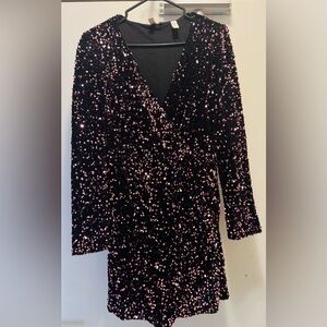 Sequin Black and Pink Kids Dress